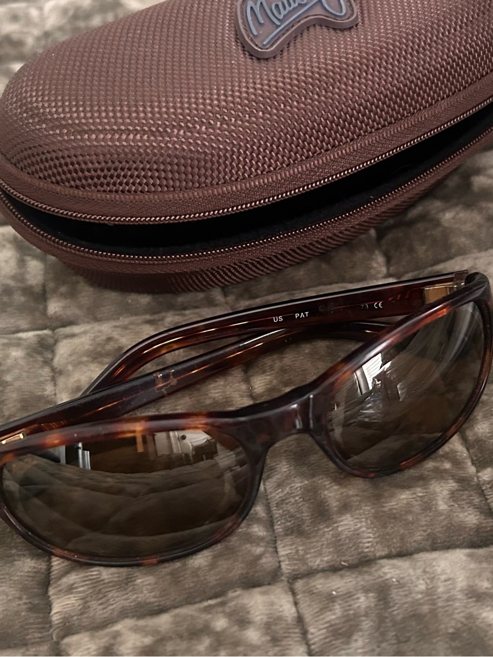 Maui Jim Brown Tortoiseshell Sunglasses with Brown Case